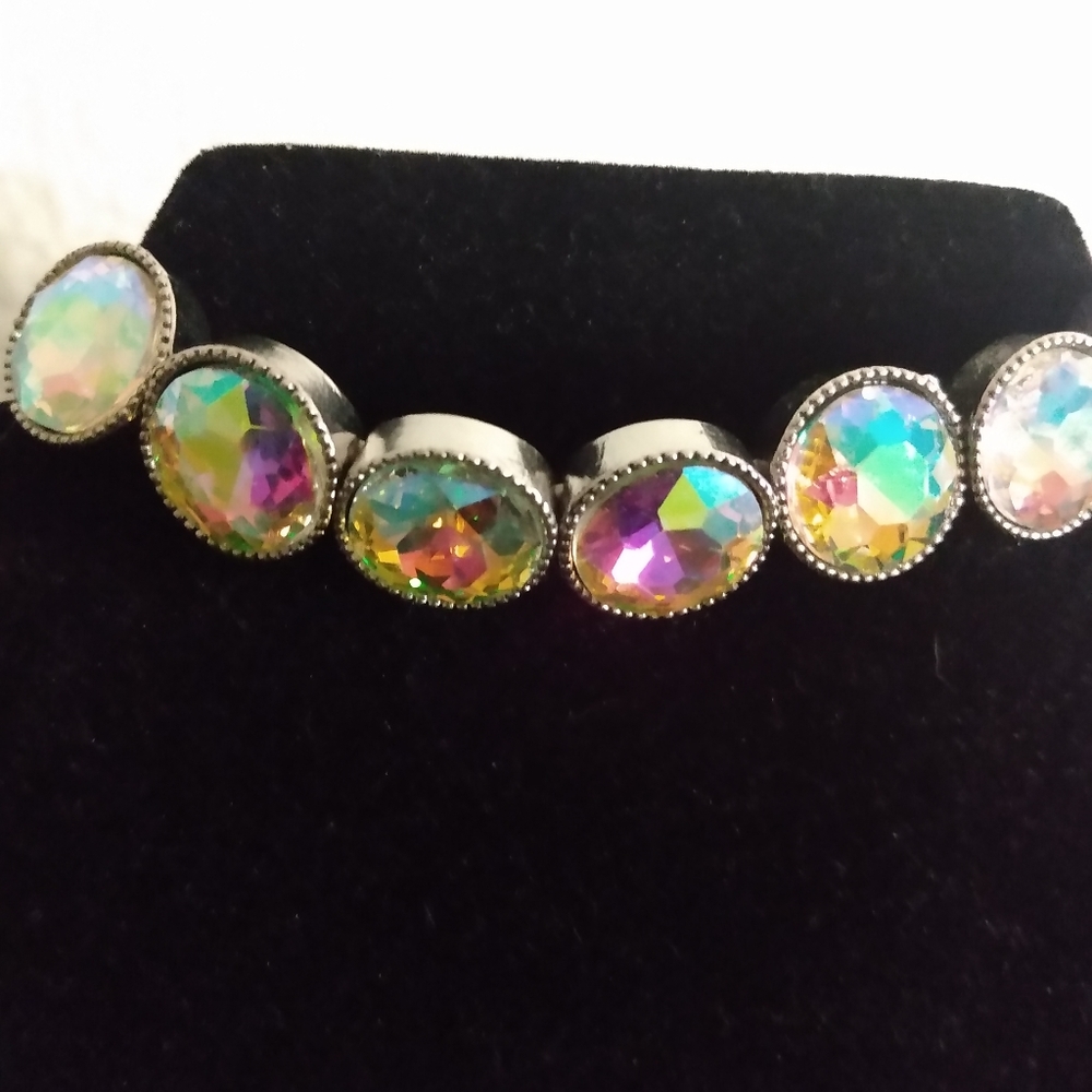 Iridescent oil spill bracelet